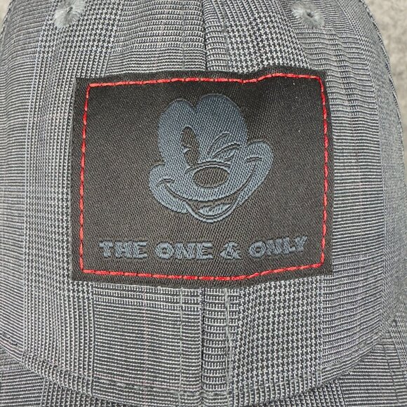 Disney Parks "The One & Only" Mickey Cap Adult  57-59 cm Gray Plaid - Picture 5 of 12